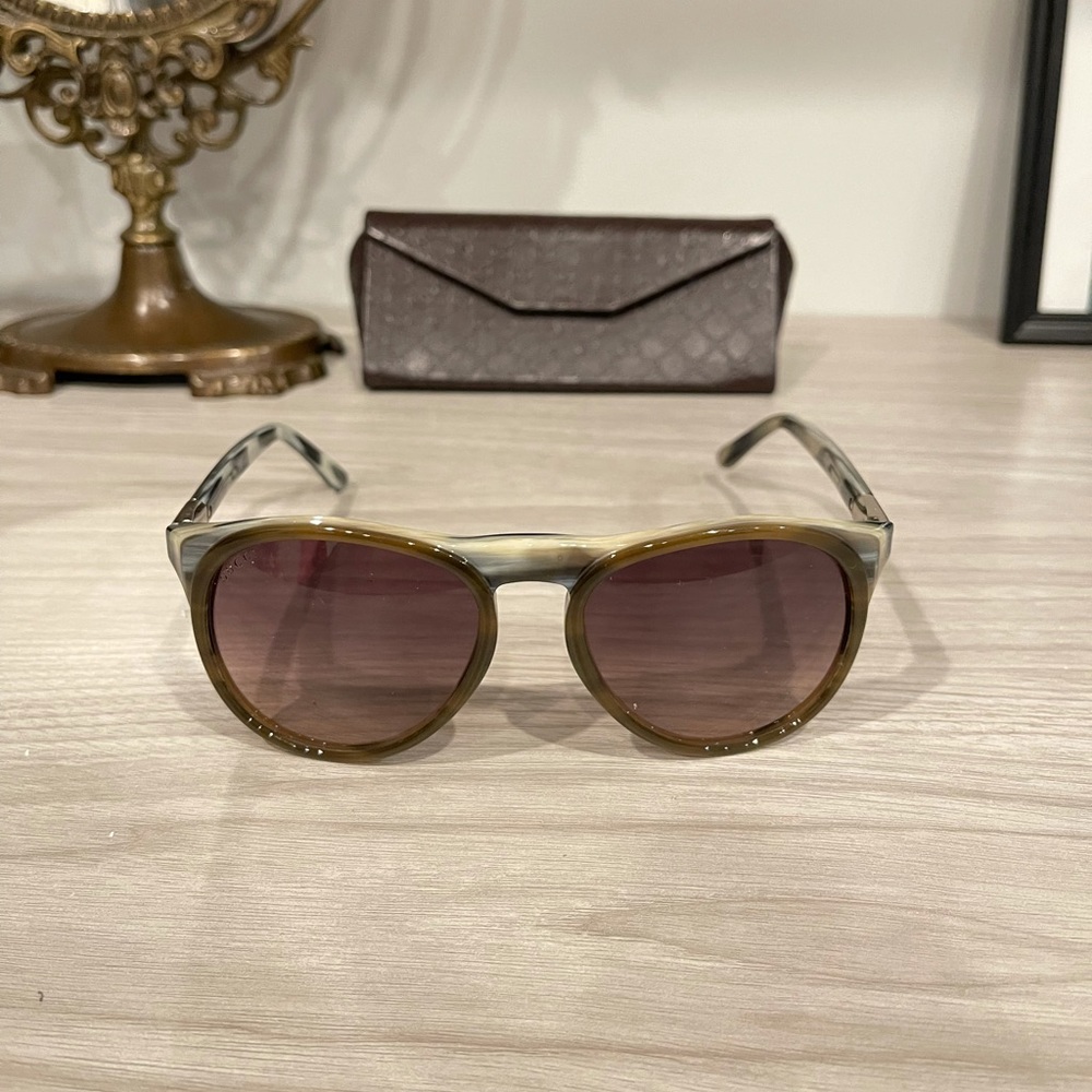 Gucci Olive Round Sunglasses - Picture 6 of 9